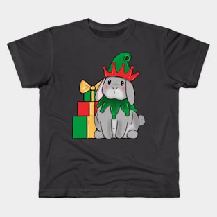 Christmas elf bunny rabbit Kids T-Shirt